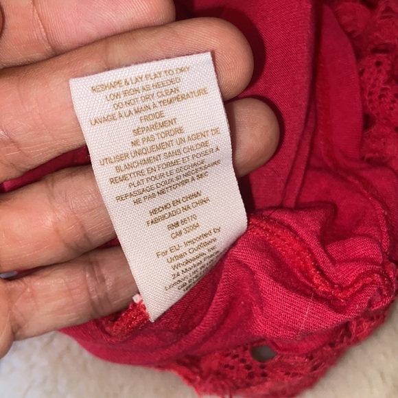 Free People Crochet Bodycon Mini Dress Red XS - Picture 9 of 10